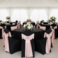 Outdoor Tent - Blush Sash on Black Chair Cover