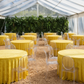 Outdoor Tent Event Canary Yellow Velvet 132" Round Tablecloth