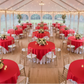 Outdoor Tent Event - True Red Satin Overlay