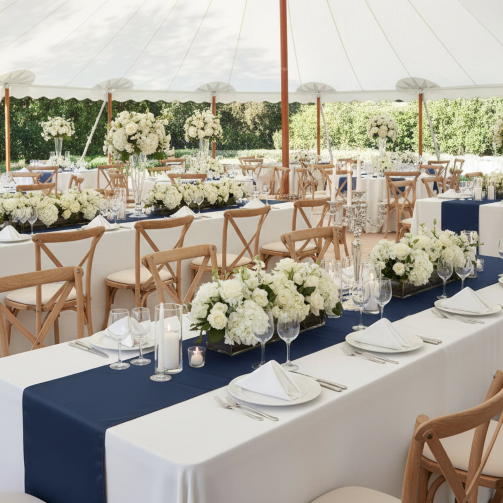 Outdoor Tented Wedding Mixed Tables
