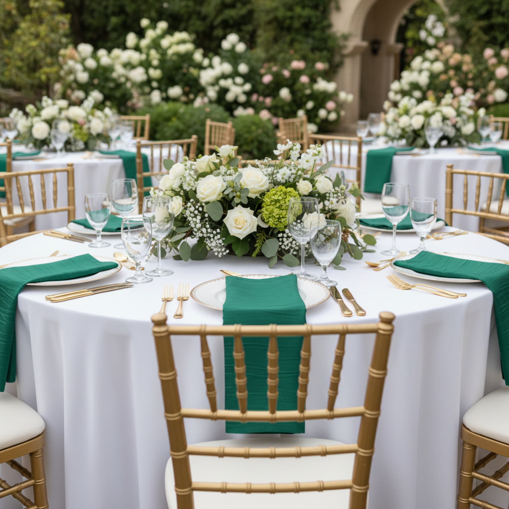 Outdoor Wedding Accordion Crinkle Napkin Lay Flat