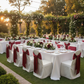 Outdoor Wedding Lifestyle Burgundy Wide Satin Chair Sash 