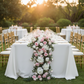Outdoor Wedding Pastel Pink 2 pcs/pk Premade Flower Backdrop Arch/Table Runner