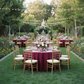 Outdoor Wedding Reception- Burgundy 120 Round Premium Polyester Tablecloth 