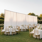 Outdoor Wedding Reception - 14ft White Sheer Voile Backdrop