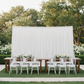 Outdoor Wedding Reception with 8ft poly premier drape