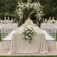 Outdoor Wedding Reception – 90x156 Champagne Crinkle Shimmer Tablecloth