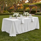 Outdoor Wedding Reception with 90x132 Accordion Crinkle Taffeta Rectangular Tablecloth