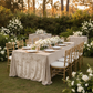 Outdoor Wedding Reception – Beige 90x132 Rectangular Velvet Tablecloth