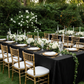 Outdoor Wedding Reception - Black Accordion Crinkle Taffeta 90x132 Rectangular Tablecloth