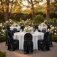 Outdoor Wedding Reception wiBlack Satin Universal Self tie Chair Cover