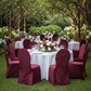 Outdoor Wedding Reception – Burgundy Stretch Velvet Banquet Spandex Chair Cover