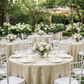 Outdoor Wedding Reception – Champagne Crushed Taffeta 120 Round Tablecloth