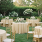 Outdoor Wedding Reception – Champagne  120 Round Scuba Tablecloth
