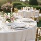 Outdoor Wedding Reception Chocolate Brown French Toile Charger Plate