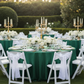 Outdoor Wedding Reception – Emerald Green Crinkle Shimmer Tablecloth