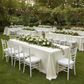 Outdoor Wedding Reception – Ivory 90x132 Accordion Crinkle Taffeta Rectangular Tablecloth