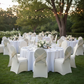 Outdoor Wedding Reception - Ivory Cross Back Stretch Spandex Banquet Chair Cover 