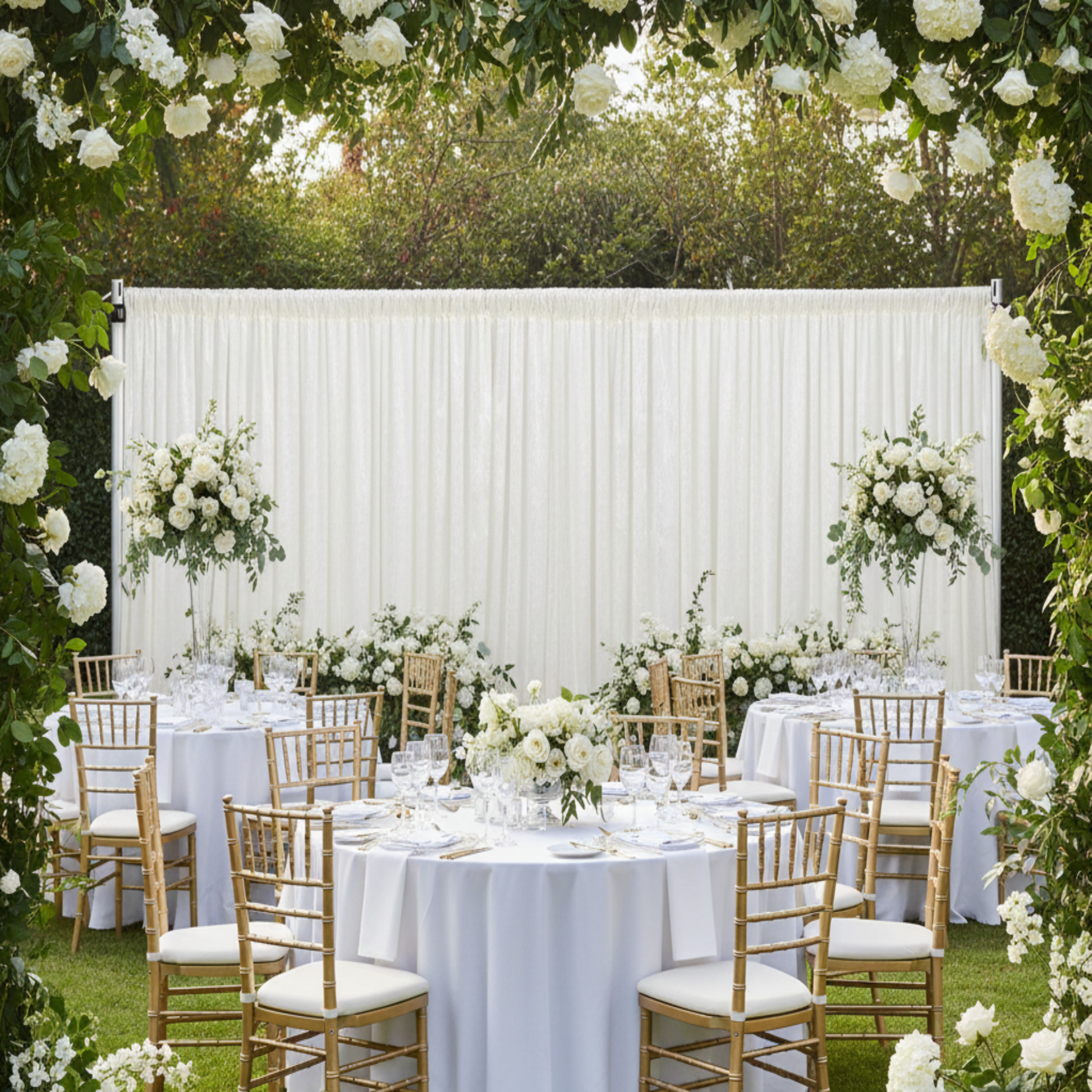 Outdoor Wedding Reception Ivory 12FT Velvet Drape Curtain