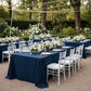 Outdoor Wedding Reception – Navy Blue 90x132 Premium Polyester Rectangular Tablecloth