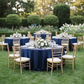 Outdoor Wedding Reception – Navy Blue Crinkle Shimmer Tablecloth