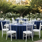 Outdoor Wedding Reception – Navy Blue 120 Round Scuba Tablecloth