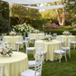 Outdoor Wedding Reception Pastel Yellow Premium Polyester 120 Round Tablecloths