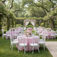 Outdoor Wedding Reception – Pink 132 Round Crinkle Shimmer Tablecloth