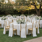 Outdoor Wedding Reception with White Chiffon Chair Sashes