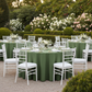 Outdoor Wedding Reception - Willow Green Premium Polyester 132" Round Tablecloth 