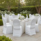 Outdoor Wedding Reception with Spandex Banquet White Ruched Chair Cover