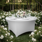 Outdoor Wedding Reception with 5FT  White Spandex Table Cover
