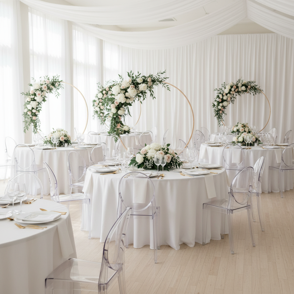 Pack of 2 pcs Metal Round Arch Hoop Tabletop Decor Centerpiece 32