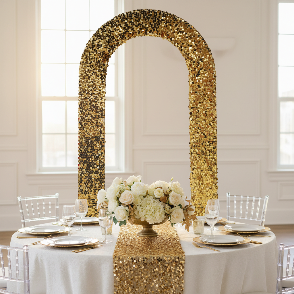 Payette Sequin Open Center Arch Cover - Gold.