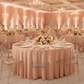 Peach 132 Round Velvet Tablecloth Lifestyle