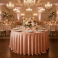 Peach 132 Round Velvet Tablecloth Lifestyle 