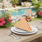 Premium Polyester Napkin 20"x20" - Peach in Pool Side Party Reception.