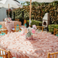 Petal Circle Taffeta Round 120" Tablecloth - Blush/Rose Gold