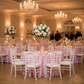 Pink Crinkle Shimmer Tablecloth– Indoor Ballroom Reception