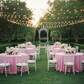 Pink Crinkle Shimmer Tablecloth– Outdoor Wedding Reception