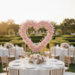 Pink Floral Heart Backdrop – Outdoor Wedding Reception