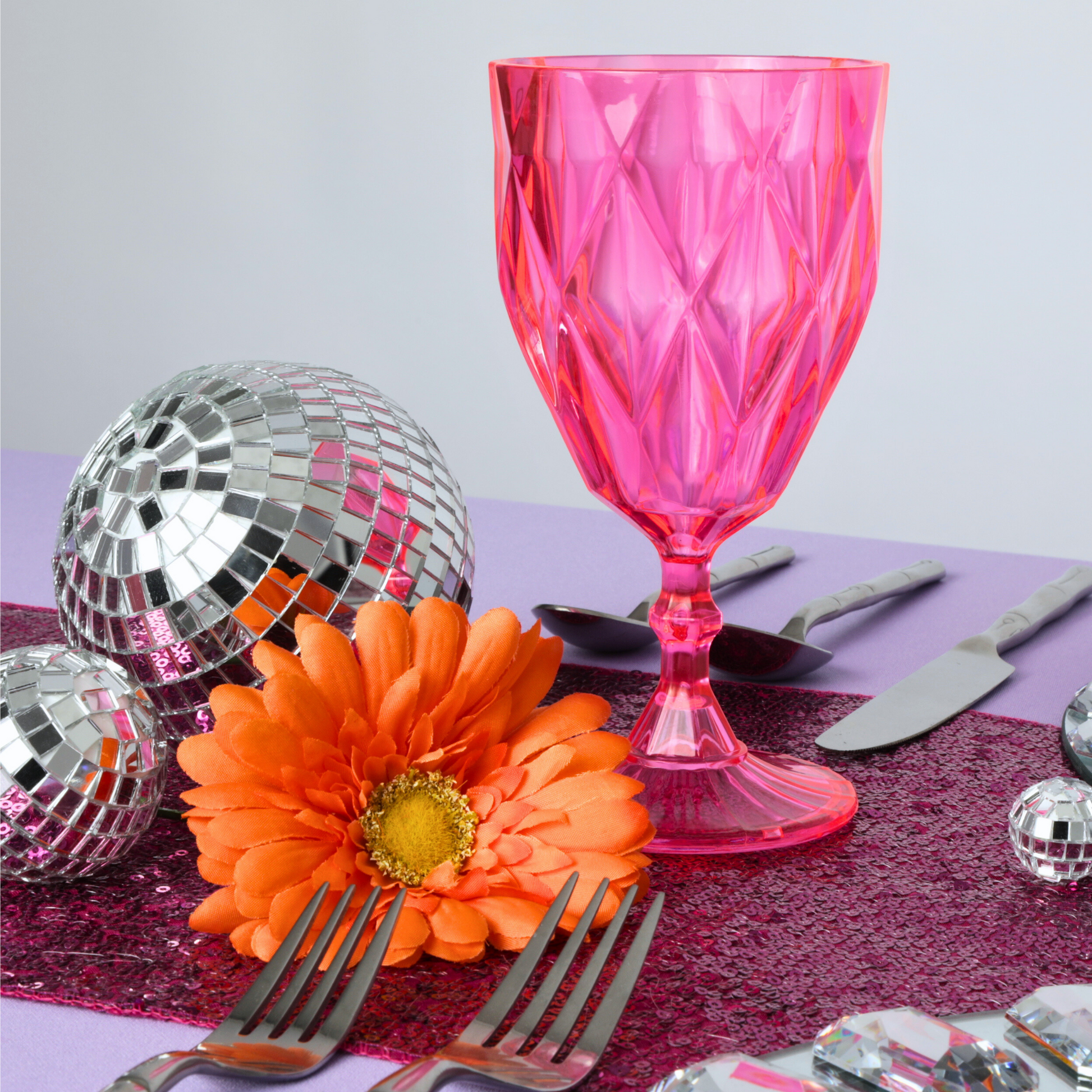 Pink Vintage Acrylic Goblets (6 pcs/pk)