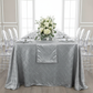 Pintuck 90"x132" Rectangular Tablecloth - Silver.