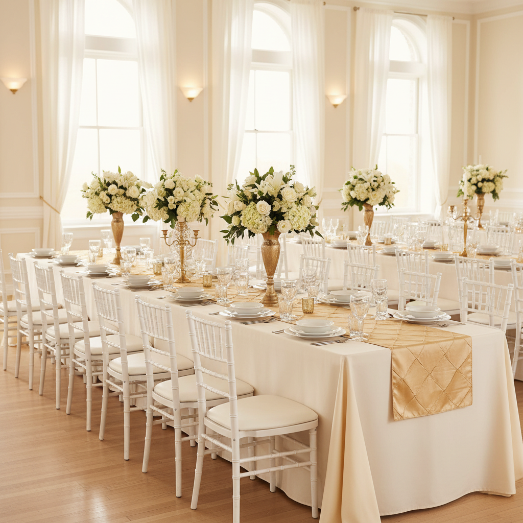 Pintuck Table Runner - Gold.