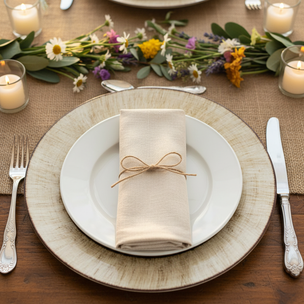 Plain Round 13" Charger Plates - Rustic.