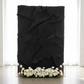 Pleated Crinkle Black Fabric narrow backdrop with minimal decor