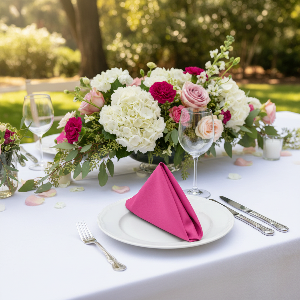 Polyester Fuchsia Napkin Outdoor Lifestyle