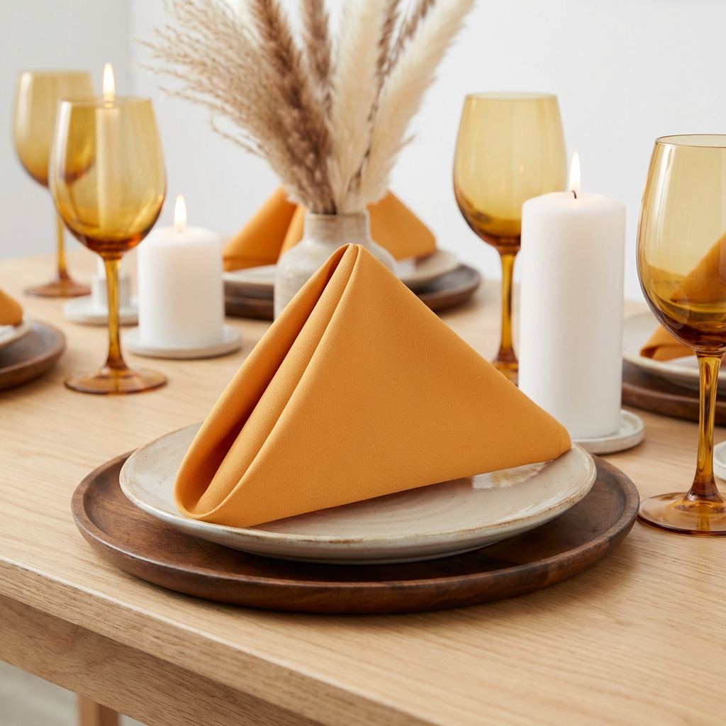Premium Polyester Napkin Burnt Orange - CV Linens
