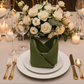 Polyester Napkin Olive Green Napkin folded ina bishop hat for Wedding Reception