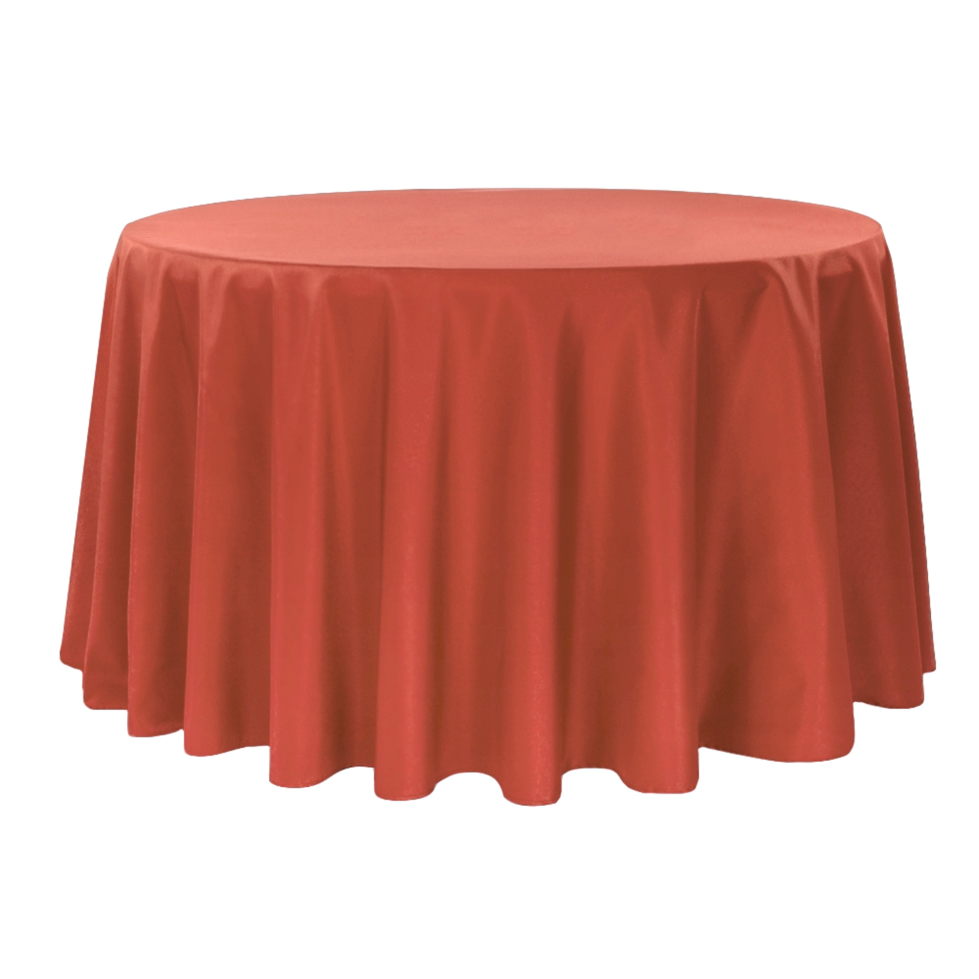 Round Polyester 132" Tablecloth - Rust